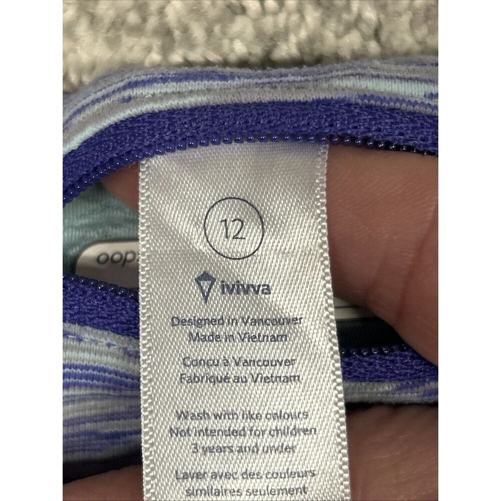 Ivivva Lululemon Speed Up Shorts Girls 12 Purple Lined Zip Pocket Drawstring